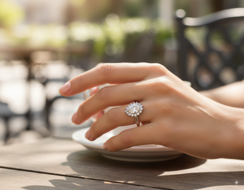 Bague de fiançailles en zircon cubique