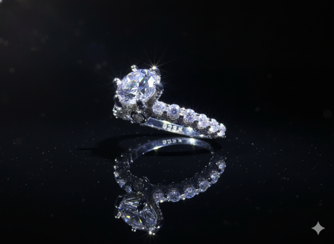 Bague de fiançailles en argent sterling avec zircone cubique
