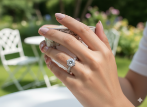 Bague de fiançailles en argent sterling avec zircone cubique