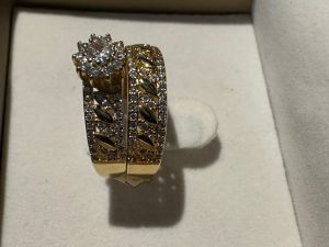 Bague grappe florale en argent sterling plaqué or